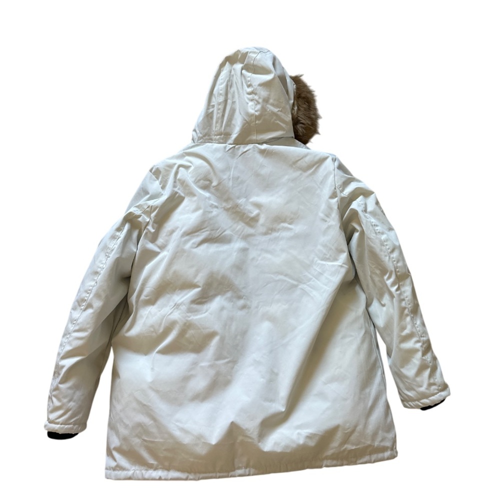 Men's White Winter Puffer Parka Snow Jacket Faux Fur Hood Outdoor Ultra Loft XL - Picture 10 of 12
